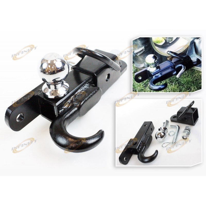 ATV Hitch 3 Way Utility 3500lbs 2" Ball Tow Hook Lawn Tracto